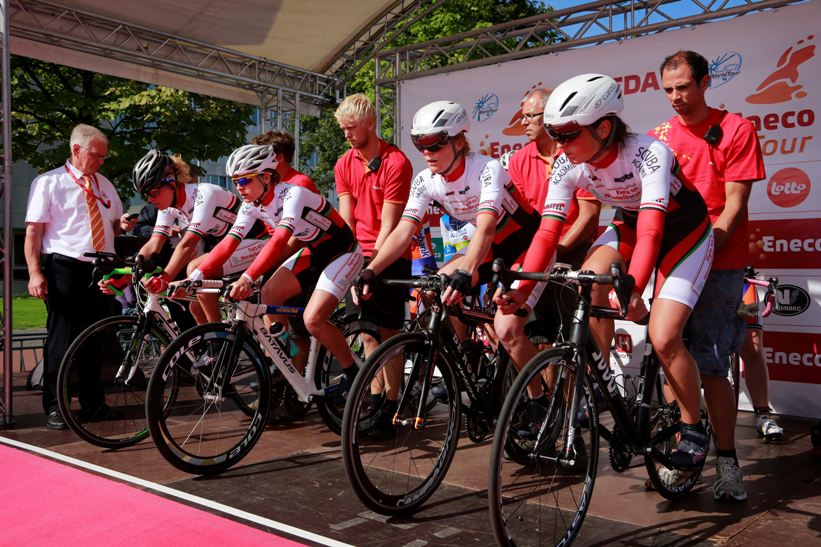 Breda - Netherlands - wielrennen - cycling - radsport - cyclisme - ENECOPLOEG2014 pictured during tstage - 3 (Time Trial teams before the start of the ENECO Tour 2014, a worldtour stage race in the Netherlands and Belgium - photo Davy Rietbergen/ Cor Vos © 2014